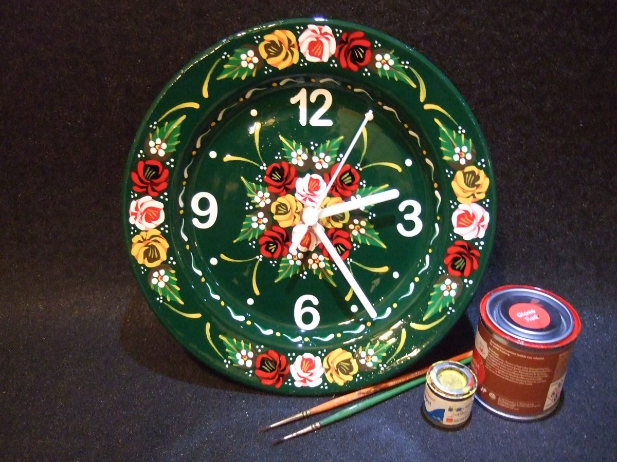 Green Canalware Clock